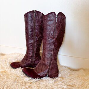 Donald J. Pliner Burgundy Kaydence Snakeskin Knee High Boots (6.5)